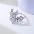 RZA2-010 Fine Jewelry Ring Leaf Party Design Fashion Style Oversized Statement Rings for Women