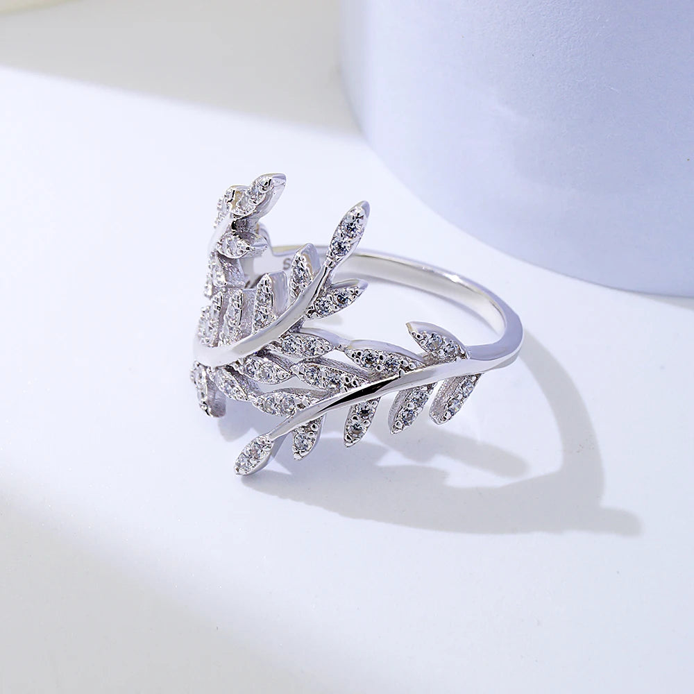 RZA2-010 Fine Jewelry Ring Leaf Party Design Fashion Style Oversized Statement Rings for Women