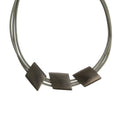 Bohemian Jewelry Matt Finish Rhombus-shaped Black Rope Cord Choker Necklace Women Jewelry Statement