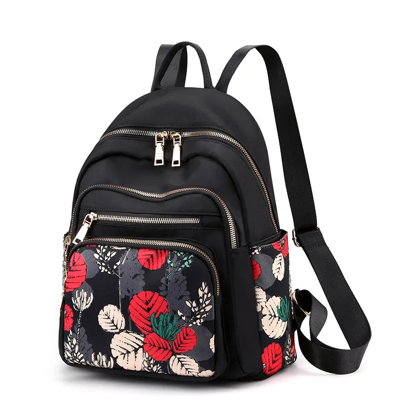 Travel Backpack Anti Theft Trendy Fashion Bag Waterproof Oxford Flower Embroidery Bagback College Girls