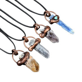 Hot Sale Antique Brass Irregular Charms Natural Gemstone Pendant Fashion Energy Necklace for Women Men Healing Pendant Jewelry