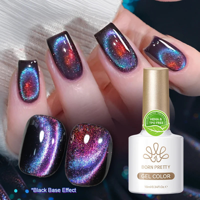 BORN PRETTY 10ml 9D Chameleon Cat Magnetic Gel Nail Polish Double Colors Semi Permanent UV Gel Varnish for Create Your Own Brand