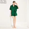 FUNG 6035 Premium Feeling Satin Pajamas Ladies Home Loose Large Size Can Be Worn Outside-Summer Solid Color