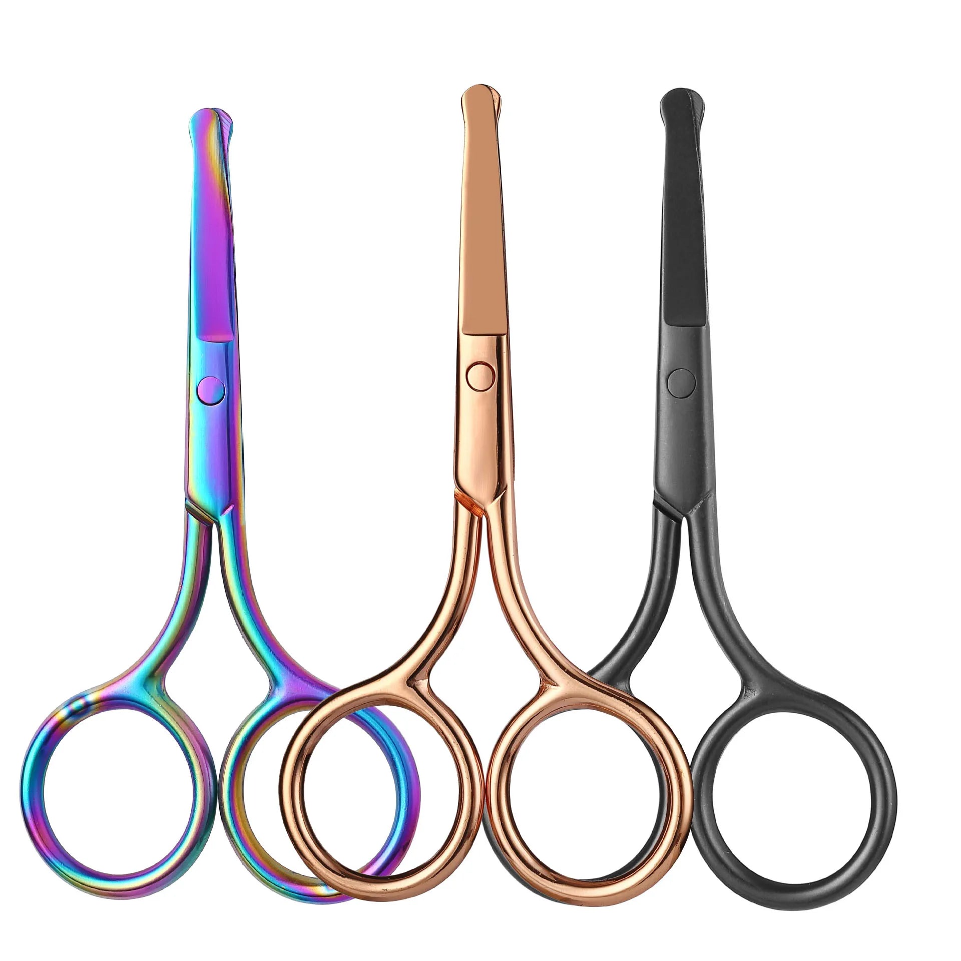Professional Nose Hair Scissors Round Tip Design Small Eyebrow Scissors