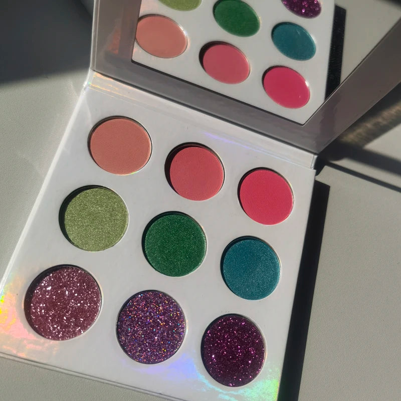 9 Colors Vegan Makeup DIY Eyeshadow Palette Private Label Long Wear High Pigment Eye Shadow