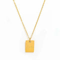 Fenny Wholesale 18K PVD Plated Waterproof Romantic Couples Rectangle Love Brand Pendant Stainless Steel Choke Necklace for Women