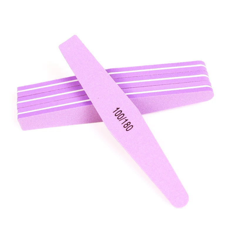 Nail Tool Purple Sponge Nail Buffer File Washable Diamond Shape Nail Files 100/180