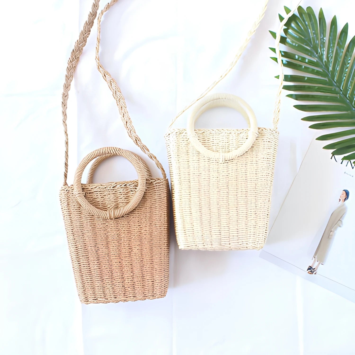 2026 New Model Women's Casual Straw Crossbody Bag Lightweight Zipper Closure Soft Durable Eco-Friendly Breathable Shoulder Strap
