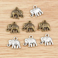 10pcs Charms 13x12mm Double Sided Elephant Tibetan Silver Plated Pendants Antique Jewelry Making DIY Handmade Findings