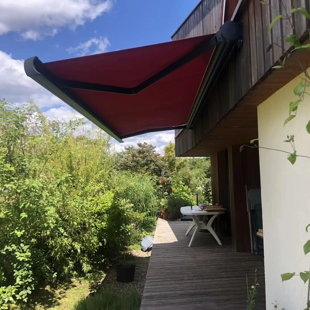 Factory Price Remote Control Full Cassette Awning Outdoor Folding Arm Retractable Awning