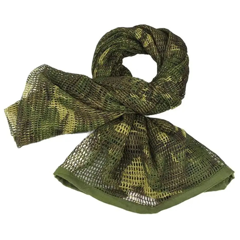 Multi Cam Mesh Jacquard Printed Long Tactical Camo Scarf for Autumn Winter Hunting