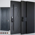 Cosyhouse Standard Size 96x36 Inch Security Front Entry Door Tall Front Door 96 Inches High Prehung Exterior Door for Home