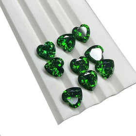 Wholesale Heart Shape Synthetic Cubic Zircon Stone 5A Dark Green CZ Jewelry Gemstones
