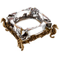 CIGARLOONG Luxury Brass Cigar Ashtray Crystal Ash Tray Personalised Large Glass Cigar Ashtray Big Ashtrays for Cigarettes