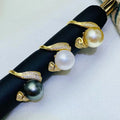 R2512 11-12mm Natural Freshwater Pearl Ring Accessory 925 Sterling Silver Adjustable Size Engagement Jewelry Ring for Women