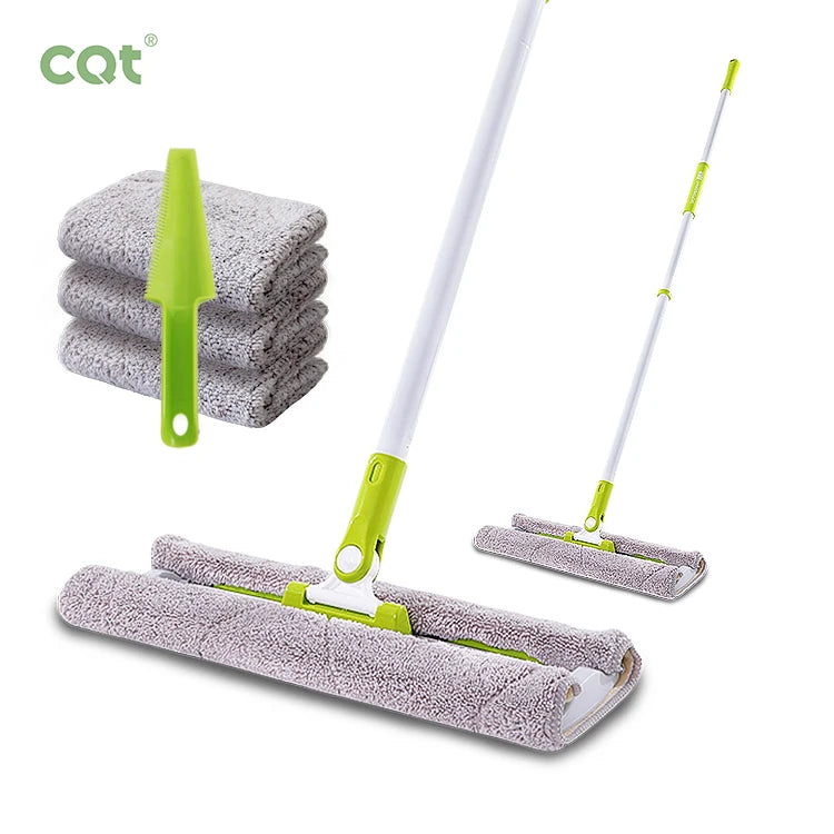 New Aluminum Swivel Handle Microfiber Mop with 4-Piece Washable Pads High Dehydration Rate for Dust & Wet Floor Cleaning