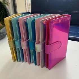 Wholesale Custom Budgeting Binder A5/A6 Laser Holographic Budget Planner Organizer Loose Leaf case 6 Hole Color Clip