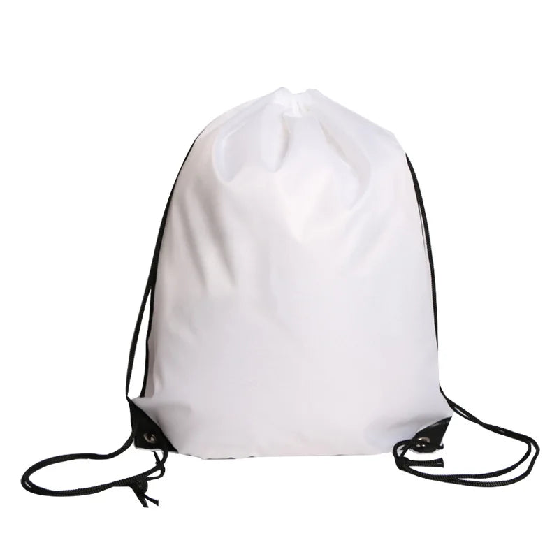 Custom Logo 210D/420D Nylon and Polyester Drawstring Backpack with Letter Pattern Custom Size for Gym & Outdoor Use