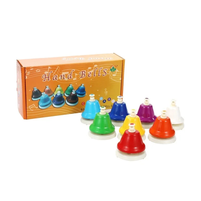 ToyBell Hand Push Table Calling Bell Front Desk Ring Bells Percussion for Kids