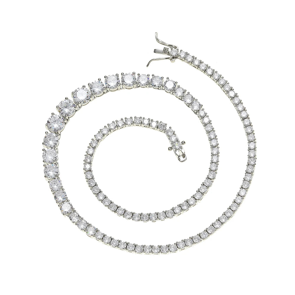 BC229 3MM-7MM CZ Size Gradient Women Tennis Chain Party Gift Brass Jewelry Women Necklace