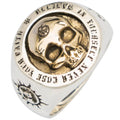 Real Pure 925 Sterling Silver Gothic Skeleton Rings for Men Hiphop Street Culture Fine Jewelry