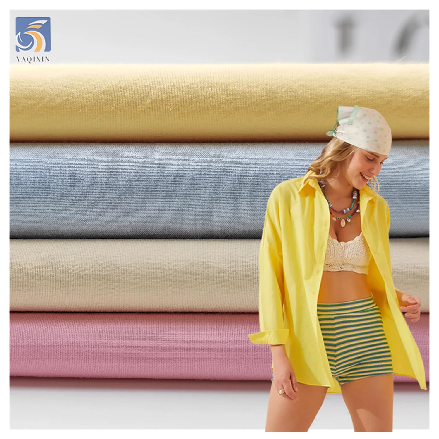 A2131 125gsm 60S Stretch Washed Cotton Poplin Fabric for Ladies Shirt Dress Fabric