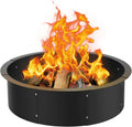 Round High Carbon Steel Fire Pit Ring Insert for Wood Burning 40 Inch Outer 36 Inch Inner DIY Outdoor Fire Pit Liner Ring Garden