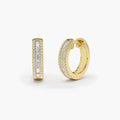 Sparkle Baguette CZ 925 Sterling Silver Women Jewelry 14K 18K Gold Plated Hoop Earrings