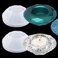 2 pieces silicone epoxy crystal diamond mold candlestick jewelry storage box jewelry container DIY home decoration art craft
