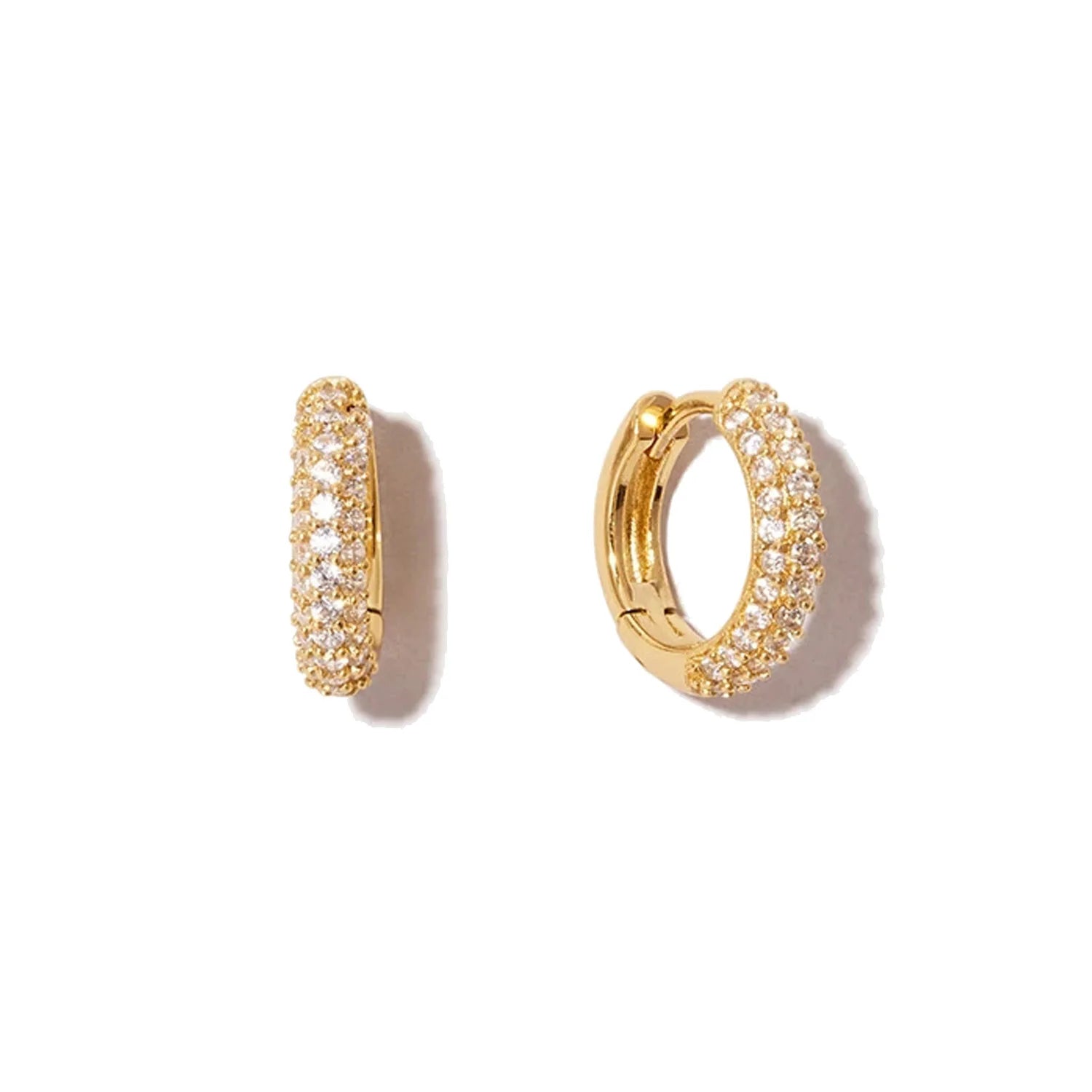 Classic Pave Diamond Mini Huggie Hoop Earrings Fashion Earrings Trend 2021
