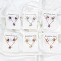 Luxury Rhinestone Necklace Earrings Stainless Steel Set Multi-color Square Crystal Charms Women Jewelry Set Female Wholesale