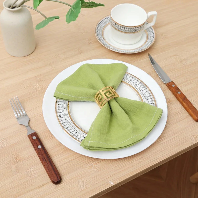 Green Napkins for Restaurant Wholesale Soft Washable Cotton Napkins for Banquet Hotel Party Handmade Square Table Napkin Cloth