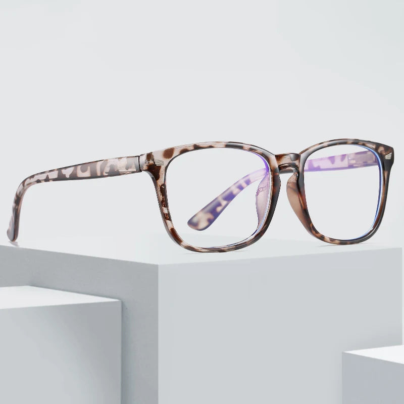 Fashion 2020 Custom Logo Eyewear Square Anti Blue Light Blocking Glasses Spring Foot Glasses Frame