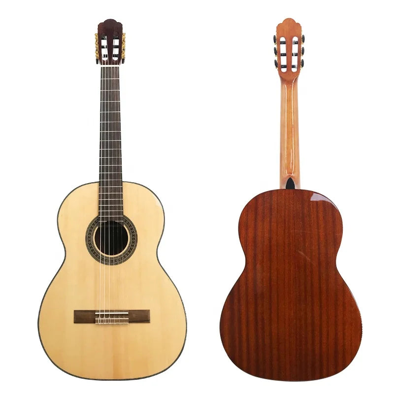 Aiersi brand handmade High Quality Hot- Selling Classical Guitar Solid Top Mahogany Back and Side 6 Nylon String Instrument
