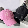 Landfond Sports Cap Worn Out Washed Vintage Breathable Unstructured Distressed Cotton Sun Curved Brim Baseball Hat