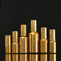 Hangzhou Best Seller Perfume Glass Mist Spray Bottle 5ml to 50ml Sizes Gold Finish with Dropper Sealing MOQ 100pcs