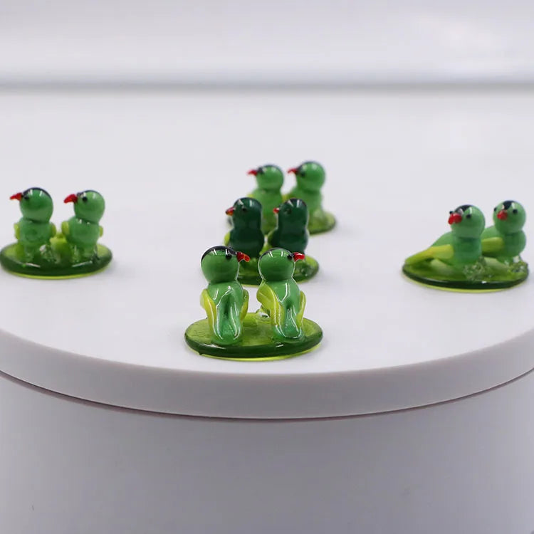 New Arrival Mini Double Bird With Round Base Handmade Crafts Lampworking Figurine Ornament Crafts Folk