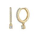 Giodo14K Gold Plated S925 Sterling Silver Drop Earrings for Women CZ Diamond Huggie Earrings