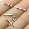 AA016422 2x15mm Antique Silver Plated Zinc Alloy Connector Charms Pendants