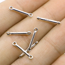 AA016422 2x15mm Antique Silver Plated Zinc Alloy Connector Charms Pendants