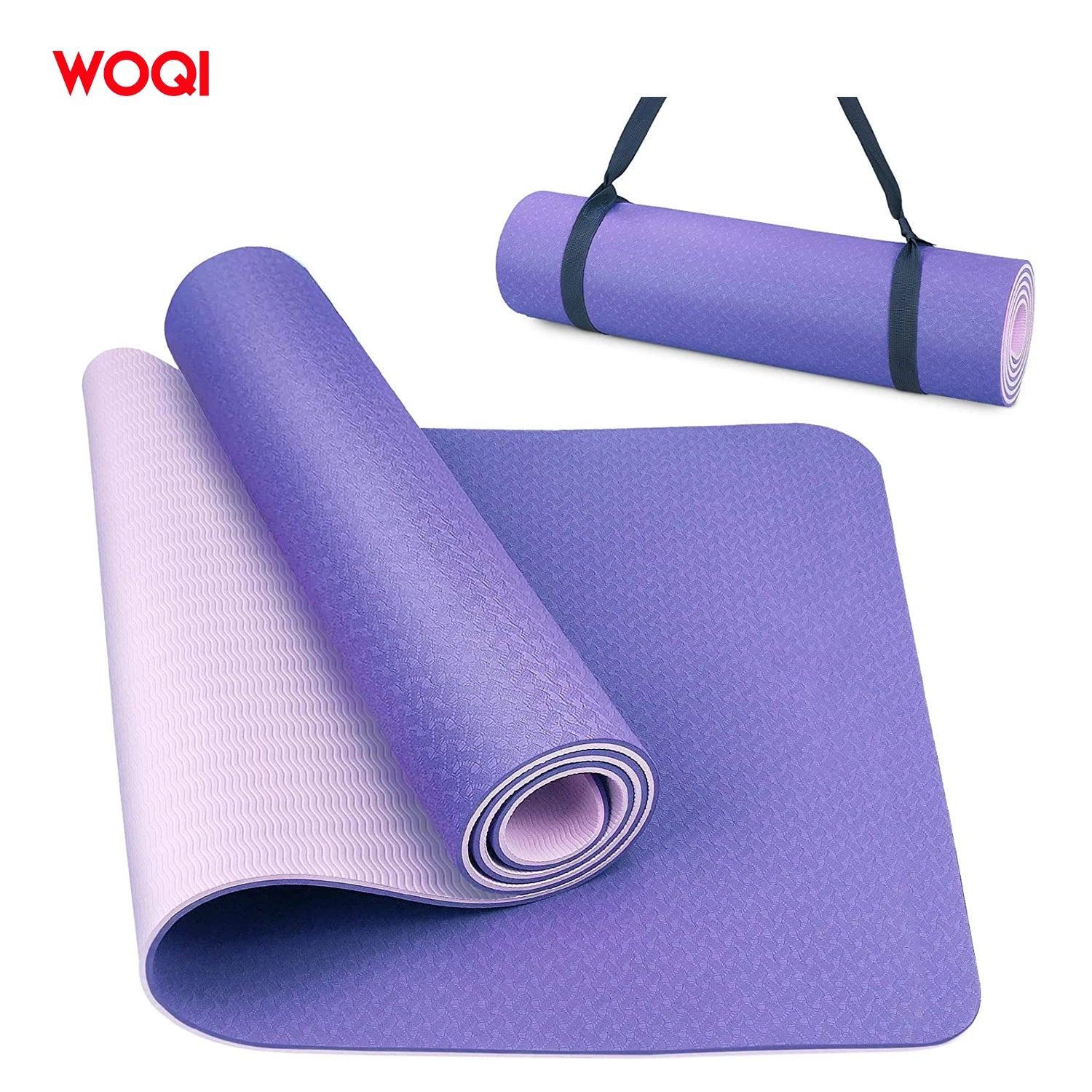 WOQI 6mm Thick Anti-Slip Sports Fitness Yoga Mat Eco-Friendly for Men Women Custom Logo Printing for Pilates Camping