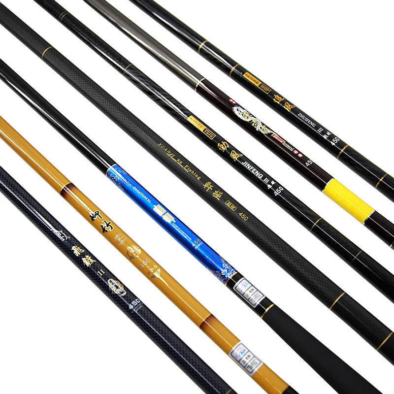 Ultralight Carbon Fiber 2.7M-7.2M Telescopic Spin Fishing Rod for Carp Fishing on Lakes and Rivers Travel-friendly Pole MegaBDM