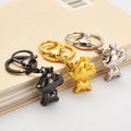 Customized 3D Craft Cute Deer Animal Toys Keyrings Cartoon Key Chains Christmas Gifts Tree Car Decoration Gold Metal Keychains