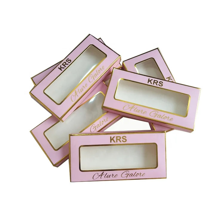 Custom logo 250/300gsm Paper Lashbox pink Eyelash Box Packaging Empty Paper Eye Lash Box