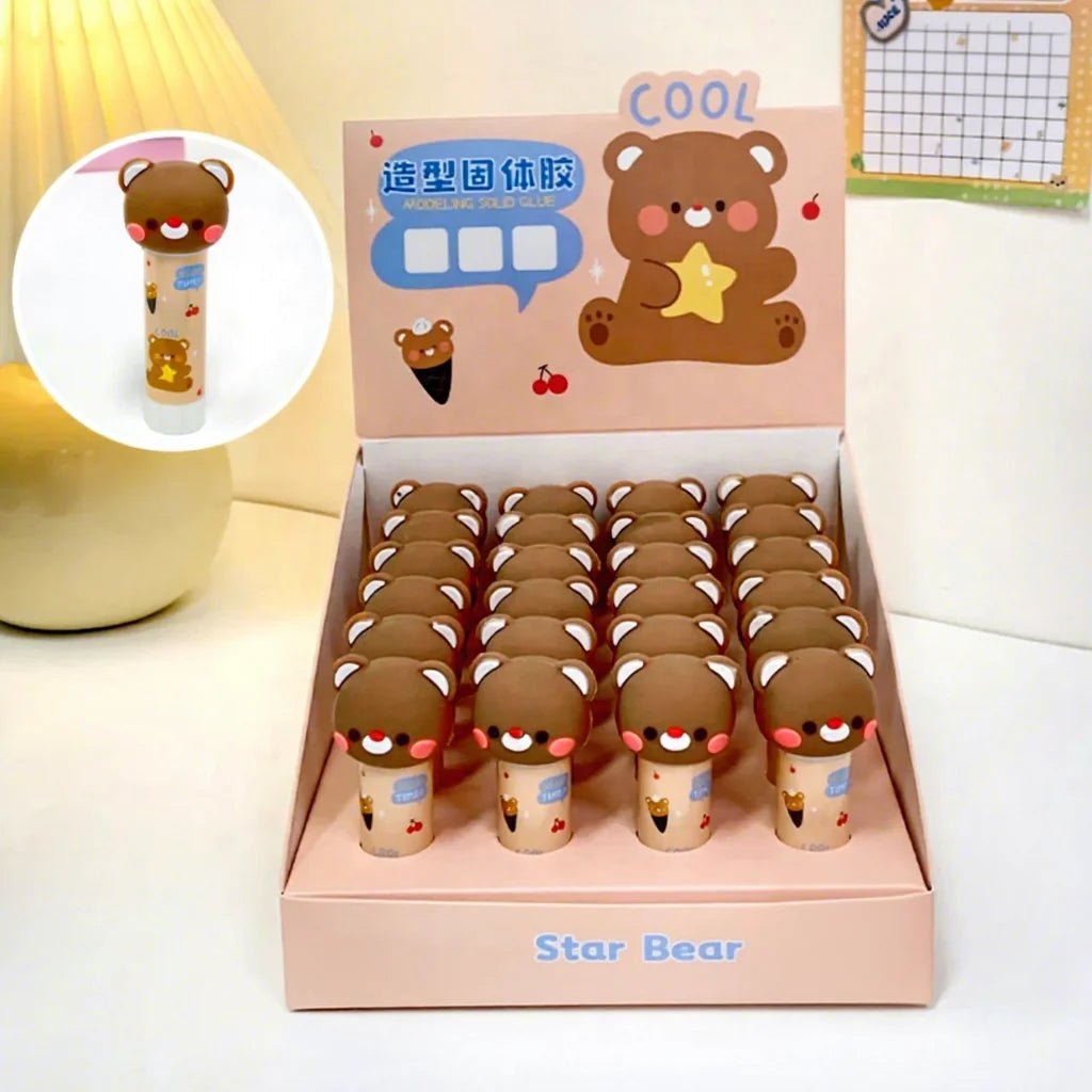 Creative Stationery Cartoon Cute Bear Shape Kids Glue Sticks for School
