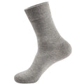 Solid   Women Men Grey  Cotton Men's Office Socks Business