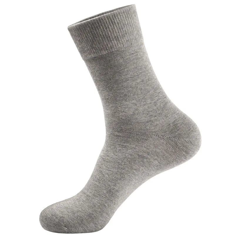 Solid   Women Men Grey  Cotton Men's Office Socks Business