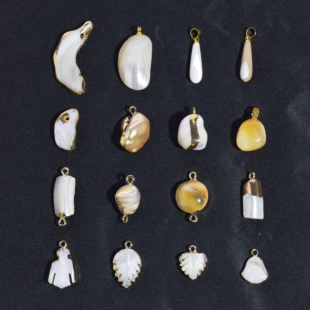 Natural Pendant Freshwater White Shell Charms for Jewelry Making