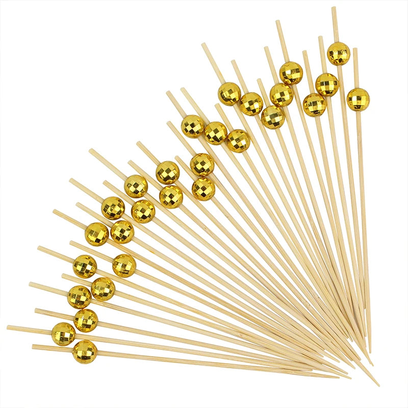 Bamboo Disposable Cocktail Picks-Decorative Food Fruit Picks for Bar Restaurant & Home Use