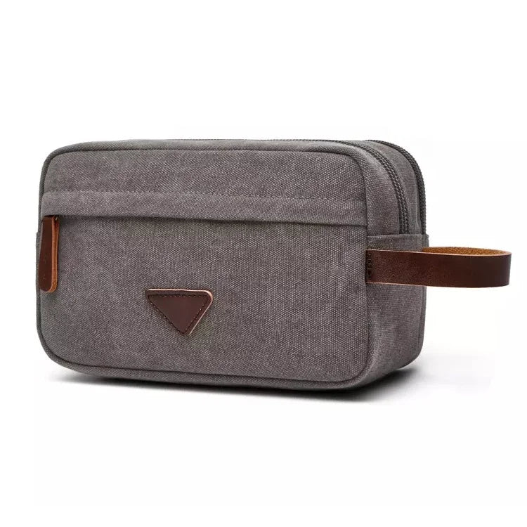 Large Capacity Travel Portable Cosmetic Storage Organizer Hanging Design Canvas Toiletry Bag Dopp Kit Bag